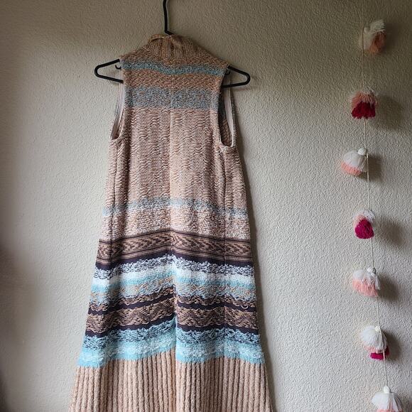 Anthropologie Sleeping On Snow Quillins Jacquard Vest Cardigan Duster Size XS - Picture 5 of 13